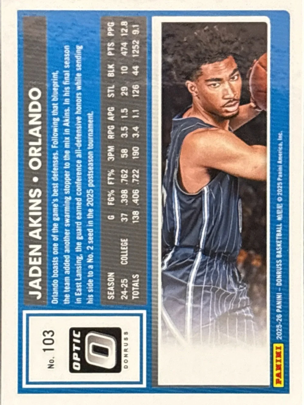 Panini Rated Rookie Jaden Akins Basketball Card